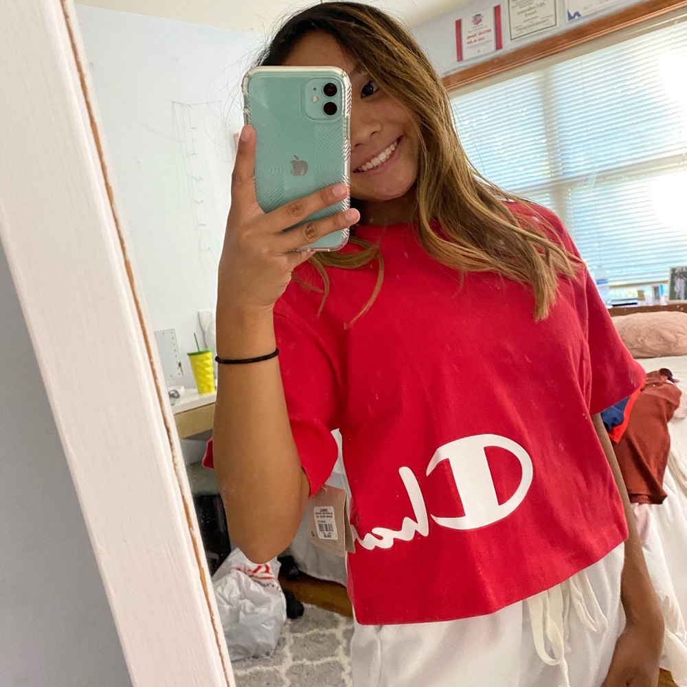 Red Champion Cropped T-shirt